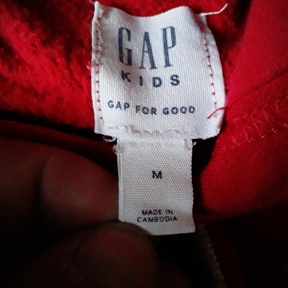 GAP Kids (8-9) Unisex Red Classic Hoody Sweatshirt - Picture 10 of 13